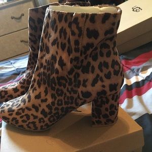 Leopard print booties